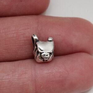 Sterling Silver Oxidized Backpack Charm